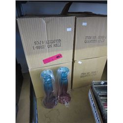 4 Cases of frosted glass candle holders