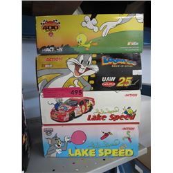 4 Scale model cars - 2 are NASCAR