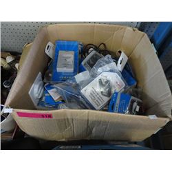 Box of electronic cords & accessories