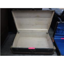 Vintage trunk with wood banding