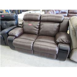 Power Reclining Loveseat - Brown Bonded Leather