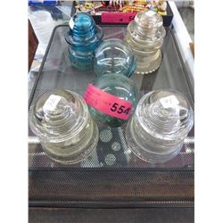 4 Glass insulators & 2 Japanese fish bobbles