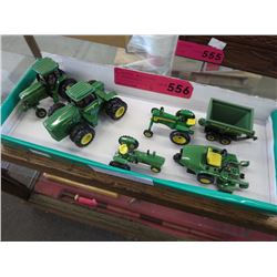 6 John Deere die-cast vehicles