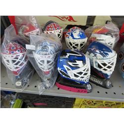 8 Miniature hockey helmet replicas