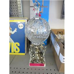 Pinwheel crystal bowl on stand