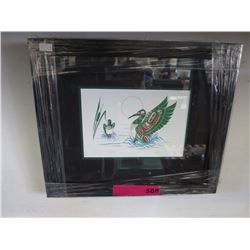 Framed Richard Shorty print "Loons-Mate"