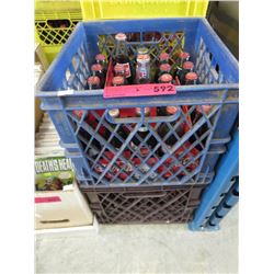 2 Milk crates of Coca-Cola bottles