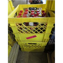 2 Milk crates of soft drink bottles