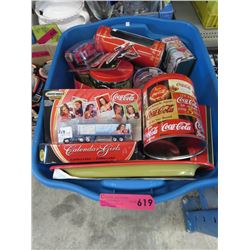 Tote of Coca-Cola collectibles