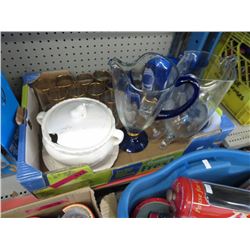 Oversized glass jugs & other china & glass items