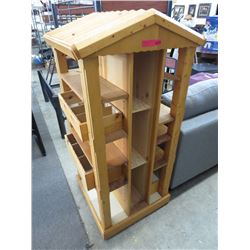 Wood house shaped display shelf