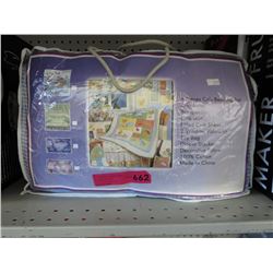 New 9 piece blue crib bedding set