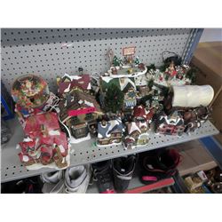 Christmas Village decorations & a globe