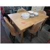 Image 1 : Draw leaf pine table with 4 woven chairs - used