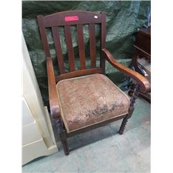 Vintage oak chair with barley twist legs