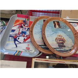 4 Coca Cola tin trays