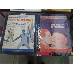2 Vintage Carded sheet music pieces