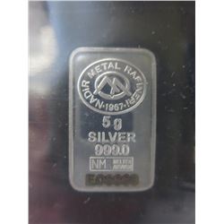 Nadir Mint 5 gram .999 Silver Investor's bar