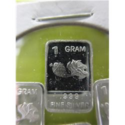 4 x 1 Gram .999 Fine Silver Koi Fish Bars