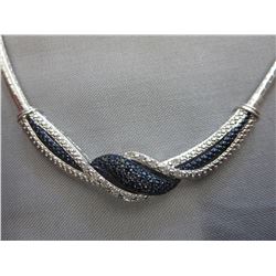 Diamond Omega link style chain necklace set