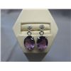Image 1 : New Amethyst & Diamond dangle earrings
