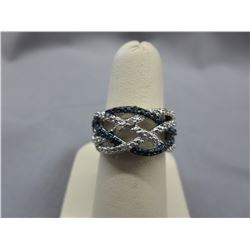 Blue & White Diamond Infinity twist ring