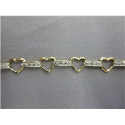 Heart link Diamond bracelet - 10 diamonds