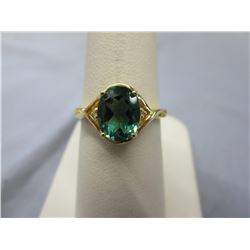 2+ CT oval cut Green Quartz ring