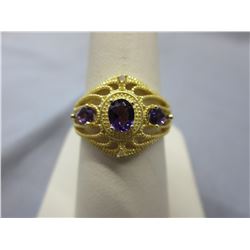 Oval & Pear Cut Amethyst Ring