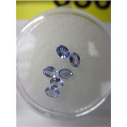 Gem jar: 6 purple oval cut Tanzanite gemstones