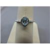 Image 1 : Oval cut Blue Topaz  solitaire ring