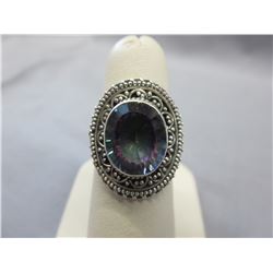 Sterling silver Mystic Topaz solitaire ring