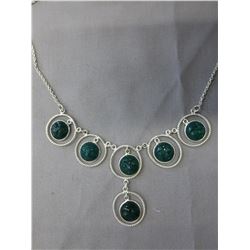 12 CT hand carved Moss Agate necklace