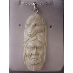 Buffalo Bone & Native Indian Motif Necklace