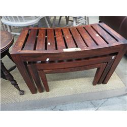 Wood spa style nesting stools