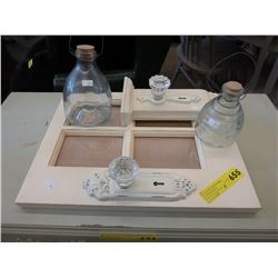 2 Glass wasp traps & door handle decoratives