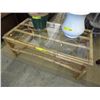 Image 1 : Glass top bamboo coffee table