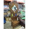 Image 1 : Mirror back wood hall bench - used