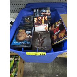 Tote of DVDs, approximately 100