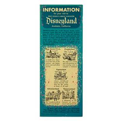 Information For Your Visit to Disneyland Gate fold-out.