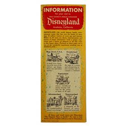 Information For Your Visit to Disneyland Gate fold-out.