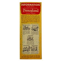 Information For Your Visit to Disneyland Gate fold-out.