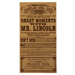 Great Moments With Mr. Lincoln grand opening gate flyer.