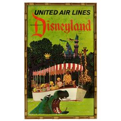 United Airlines  Disneyland travel poster.