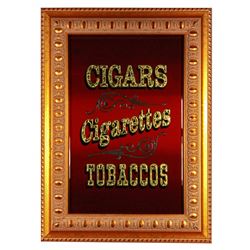 Main Street Tobacco Shop glass mirror sign.