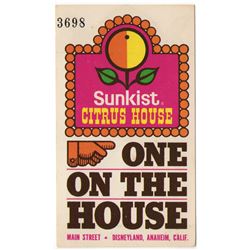 Sunkist Citrus House free juice card.
