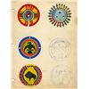 Image 1 : Original (3) Indian Village War shield designs.