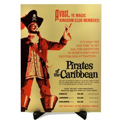 Pirates of the Caribbean grand opening ticket booth poster.