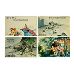 Marc Davis signed Pirates of the Caribbean complete postcard set.