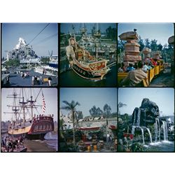 Collection of (10) color amateur 3-d stereo slides of Disneyland circa 1961.